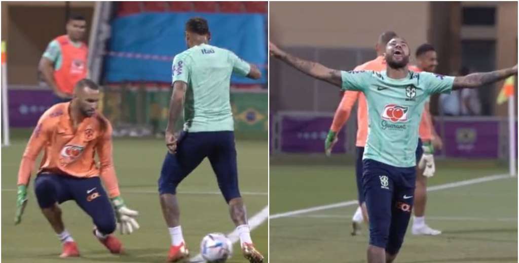 Volvió la magia: Neymar y un exquisito tanto en la práctica de Brasil