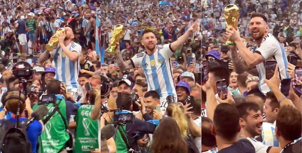 Como Maradona en 1986: Messi con la Copa del Mundo en andas