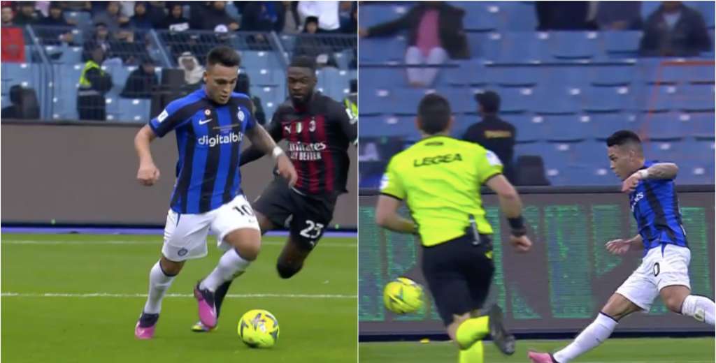 Se puso nervioso: el golazo de Lautaro Martínez al Milan en la Supercopa