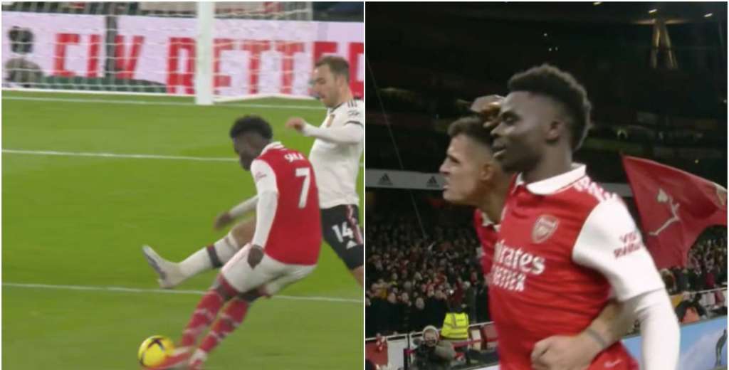 Un misil en el Emirates: el golazo de Bukayo Saka al Manchester United