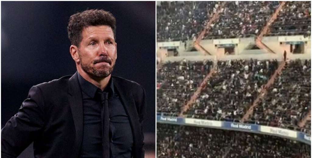 Simeone ardía y el Santiago Bernabéu lo cargaba con este cántico: "Cholo..."