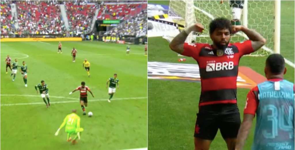 Se puso nervioso: Gabigol quedó solo y le marcó un golazo al Palmeiras