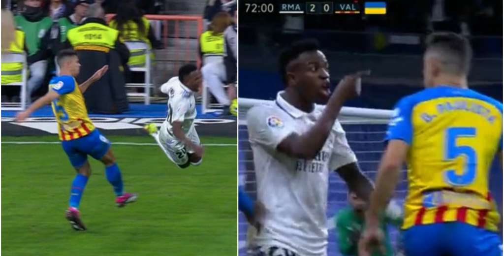 Paulista fue directo a lesionar a Vinicius y el delantero reaccionó con todo