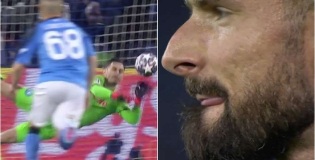 Qué le pasó a Olivier Giroud: el increíble penal que falló contra el Napoli