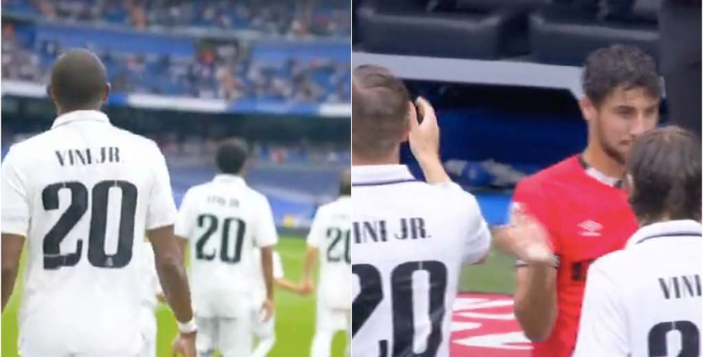 Todo Real Madrid con la camiseta de Vinicius y él, en el lugar menos pensado