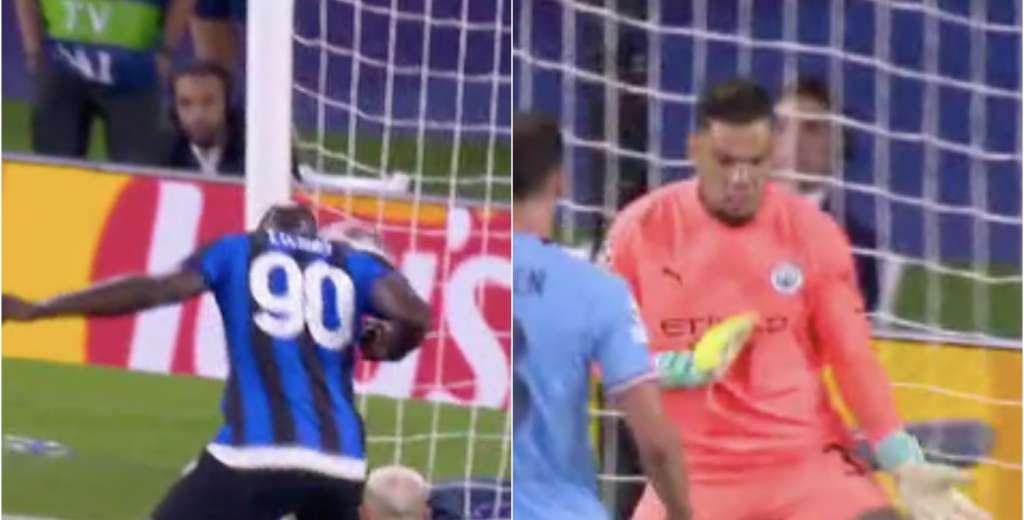 Lukaku es inexplicable: solo, abajo del arco, cabeceó donde estaba Ederson