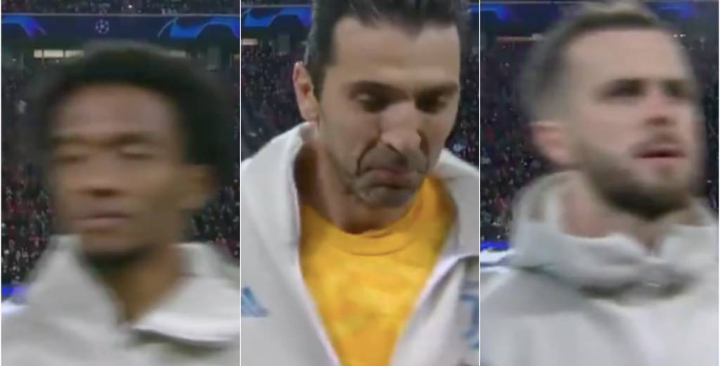 Sonaba el himno de la Champions y Buffon se volvió loco con Cuadrado