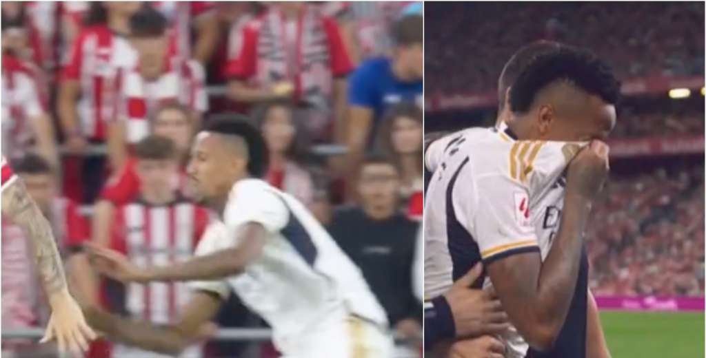 Y tras lo de Courtois, Militao se dobla toda la rodilla y se marcha llorando