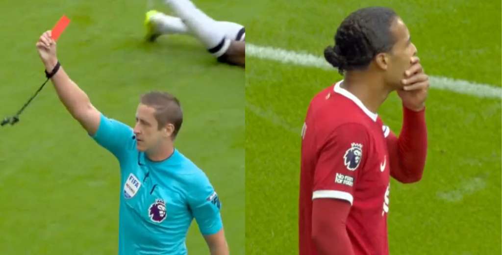 No lo puede creer: Van Dijk bajó a uno del Newcastle y lo echaron en el acto