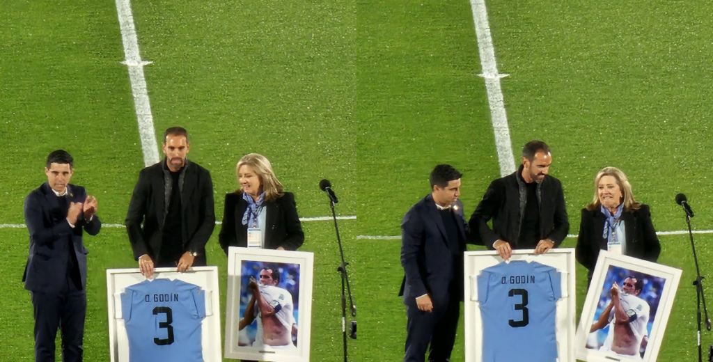 Memorable: el Estadio Centenario homenajeó a Diego Godín