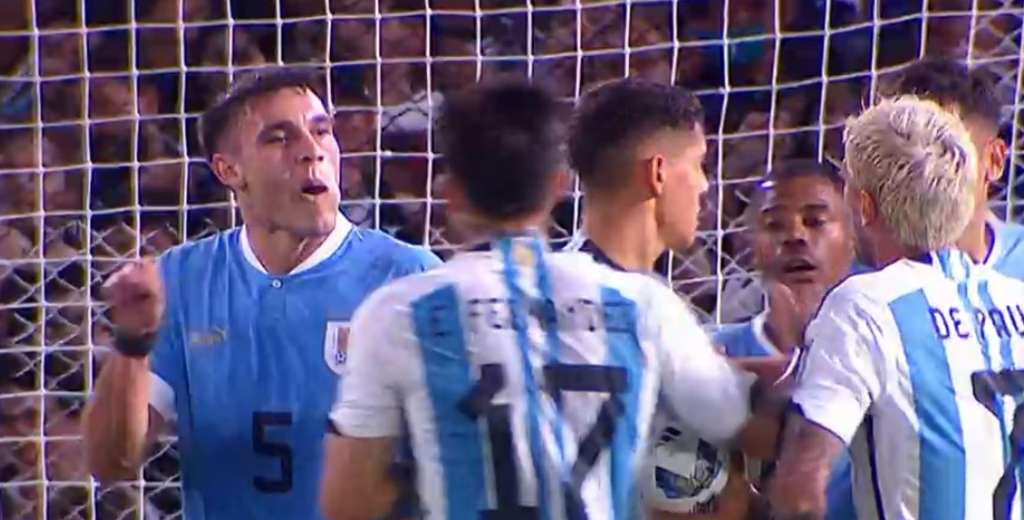 Ugarte le pegó a Messi, De Paul fue a defenderlo y lo destrozó con su gesto...