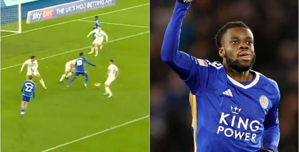 IMPARABLE: Se quitó a tres en el área y firmó su doblete con el Leicester City