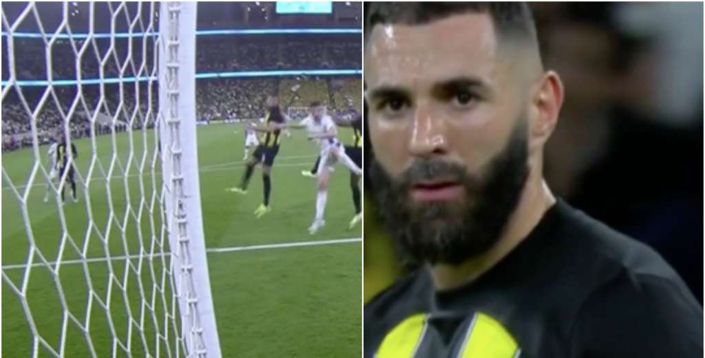 Benzema anotó un golazo de cabeza con Al Ittihad... pero en contra