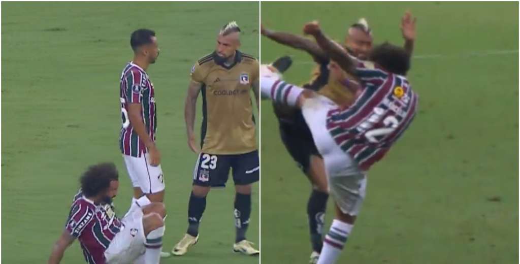 Vidal fue directo a pegarle a Marcelo, lo insultó en el suelo y le respondió con todo