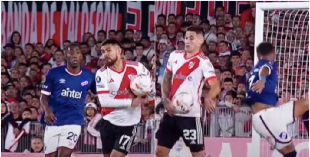 Escándalo: a Nacional no le dieron un claro penal por doble mano de River