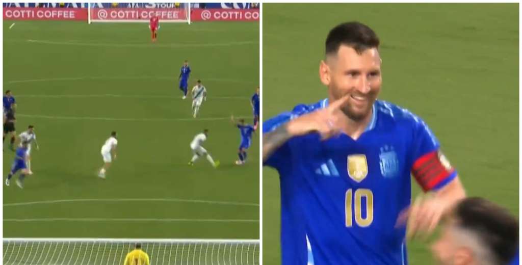 La asistencia brutal de Di María para el golazo de Leo Messi ante Guatemala