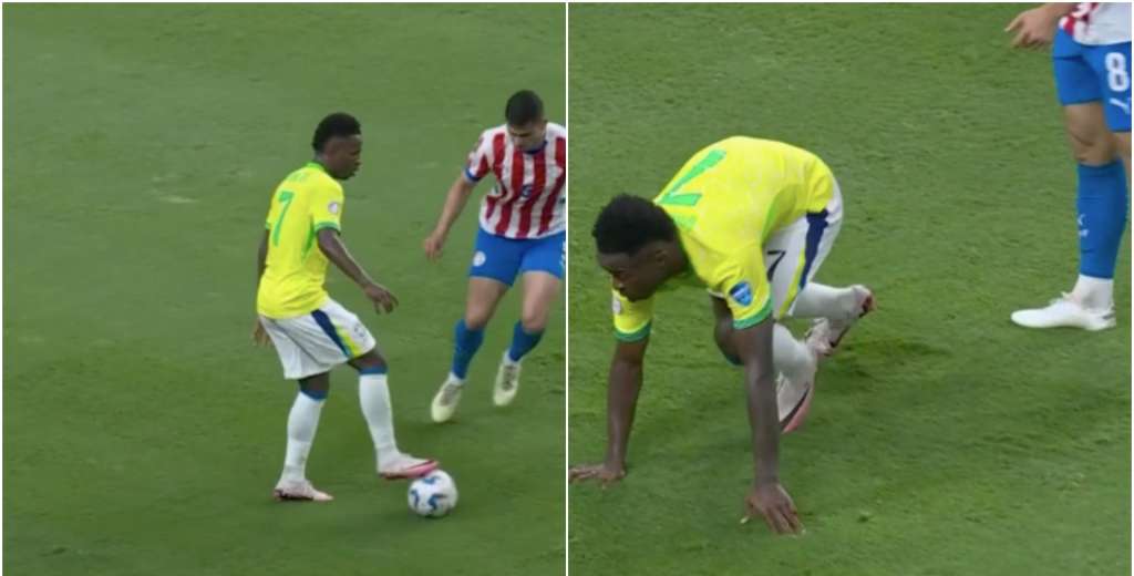 Vinicius es terrible: se llevó la pelota al córner y provocó a todo Paraguay...