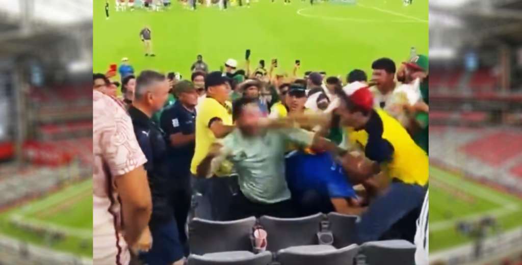 Se dieron con todo: terrible batalla campal entre hinchas de México y Ecuador