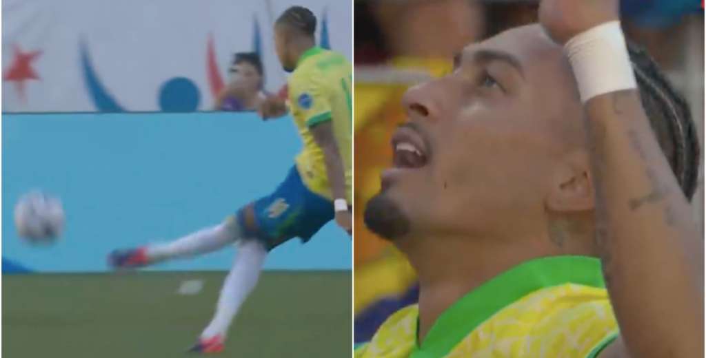 Raphinha hizo el gol de la Copa América: tiro libre brutal ante Colombia