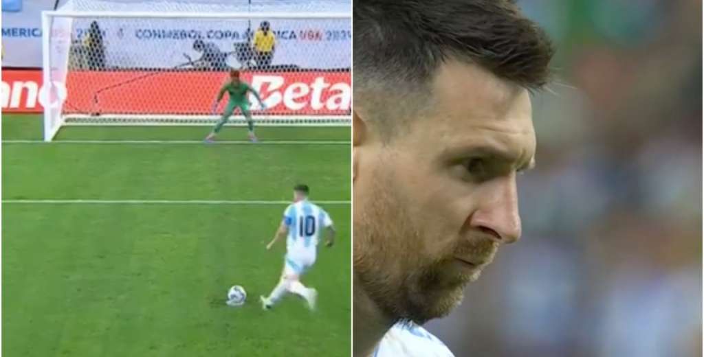 Messi se la quiso picar a Domínguez: le pegó al travesaño