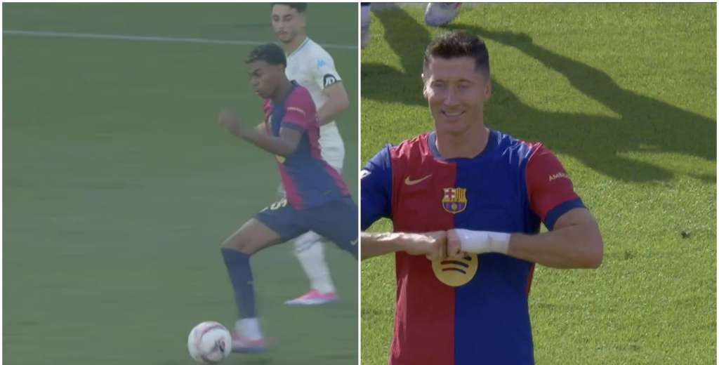 Esto lo hacía Messi: el pase gol de Yamal a Lewandowski desde mitad de campo