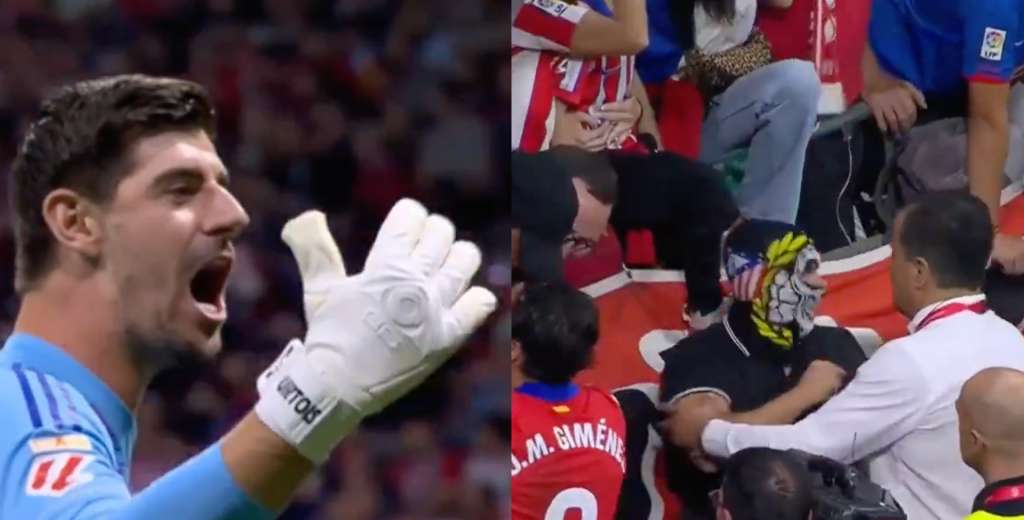 Se calentó el Derby: Courtois provocó al Atlético y se suspendió el partido