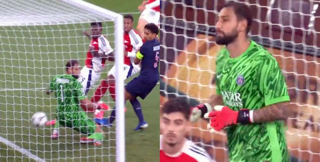 ¿Qué hizo? La reacción de Donnarumma en el 2-0 del Arsenal