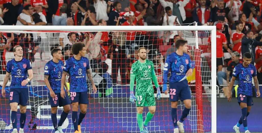 Paliza del Benfica: Los portugueses le ganaron 4 a 0 a un flojísimo Atlético