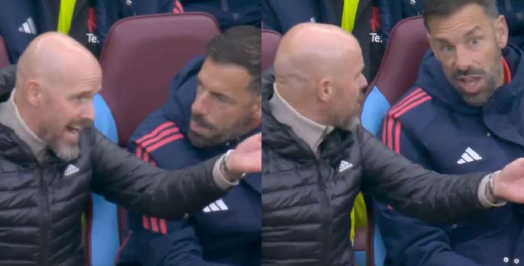 La feroz discusión de Ten Hag con Van Nistelrooy: en pleno partido